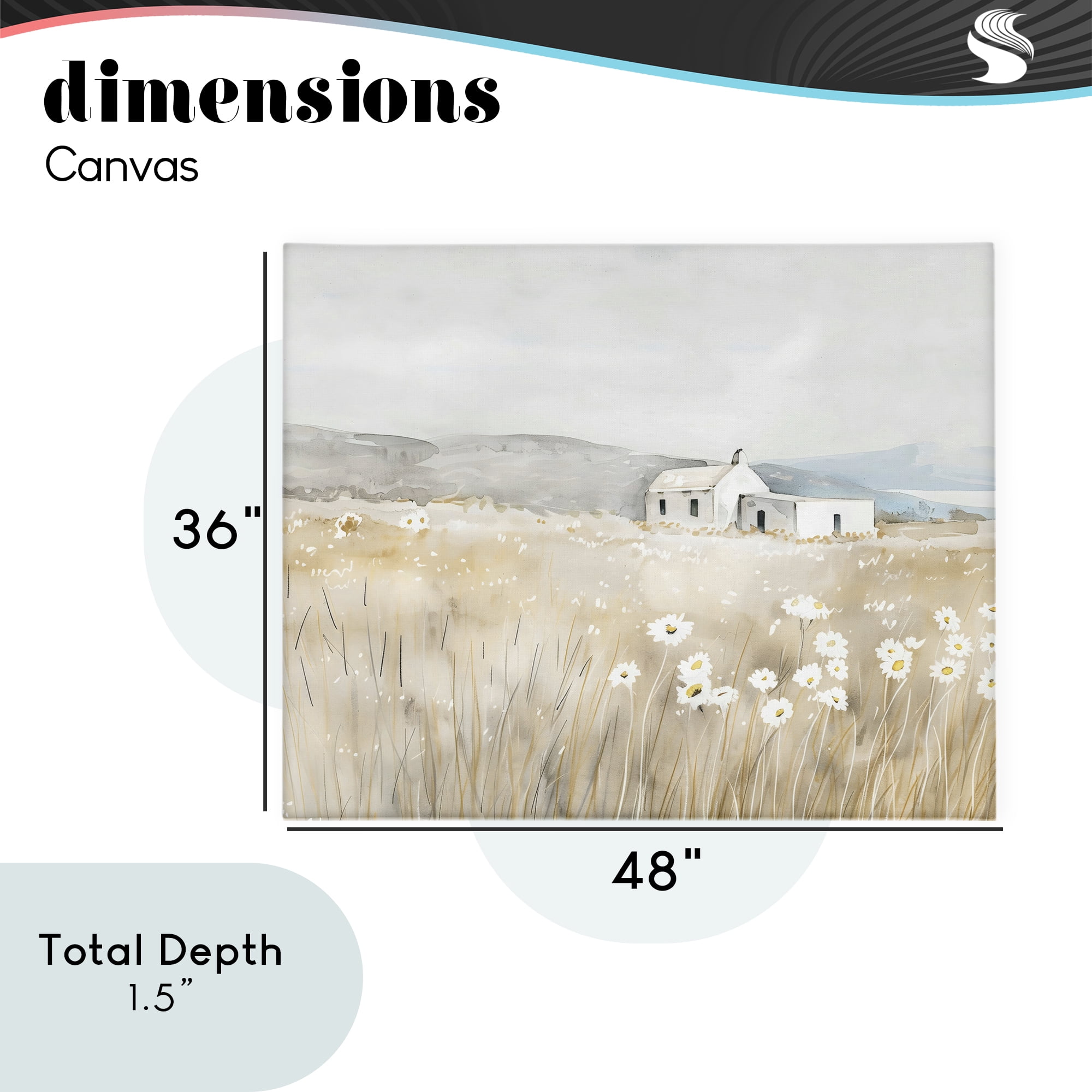 Stupell Industries Rustic Landscape Daisy Meadow Canvas Wall Art, design by Creative Studio