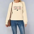 thumbnail image 2 of Clothing! Yajing Oversized Sweatshirt for Women Sweatshirt for Women My Favorite Teacher Call Me Mom Fleece Sweatshirt Funny Teacher Life Crewneck Pullover Tops M Beige, 2 of 6