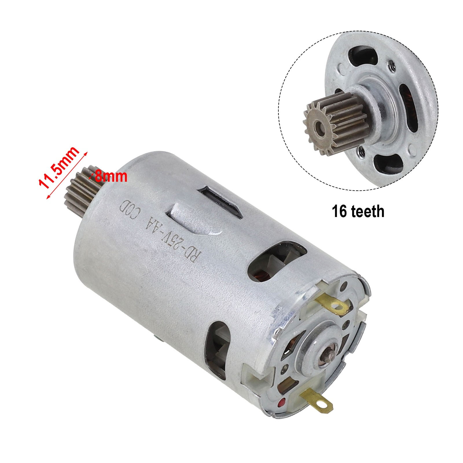 BTOER 1pc RS550 Motor 16 Teeth 16.8v 25v 2300-3000r/min For Cordless Charge Drill Screwdriver Power Tool Accessories Replacmeent