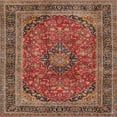 thumbnail image 1 of Ahgly Company Indoor Square Traditional Fire Brick Red Medallion Area Rugs, 5' Square, 1 of 6