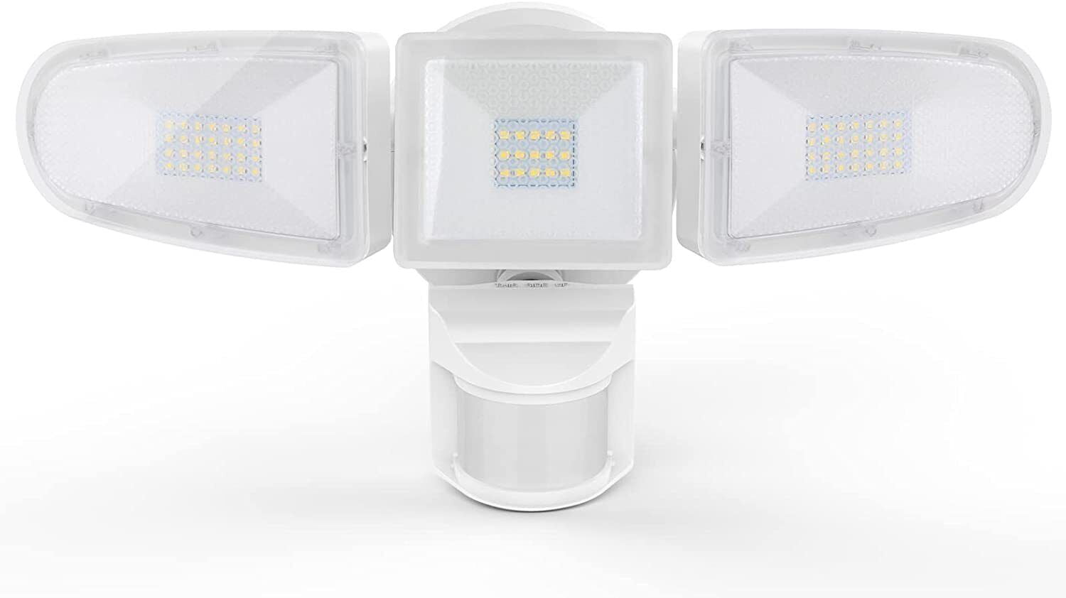 K KASONIC 2 Pack LED Security Lights Motion Sensor Light Outdoor,2500LM  Motion Security Light with Remote, IP65 Waterproof, 3 Head Motion Detected  Light for Garage, Porch, Yard, ETL Certified,Daylight 