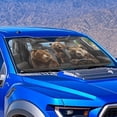 thumbnail image 4 of Xixirimido Car Windshield Sun Shade Front Windshield Cover Universal Fit for SUVs Trucks Foldable Front Window Sunshade Automotive Interior Accessories, Cute Funny Bears, 4 of 8