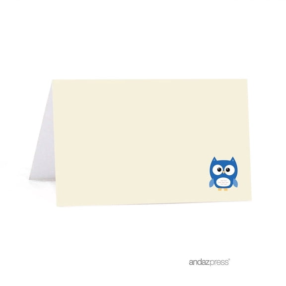 Koyal Wholesale Boy Owl Baby Shower Printable Cardstock Table Tent Place Cards 20-Pack