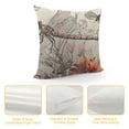 thumbnail image 4 of Chilfamy  Dragonfly Throw Pillow Cover Retro Insect Dragonflies Flower Tree Branch Leaves Pillow Cases Home Decorative  Cushion Cover for Bed Sofa Beige 22x22in, 4 of 5