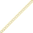 thumbnail image 3 of LOVEBLING 14k Yellow Gold 8mm Solid Pave Curb Chain Necklace with White Gold Pave Diamond Cut W/Lobster Lock (30 inch), 3 of 3