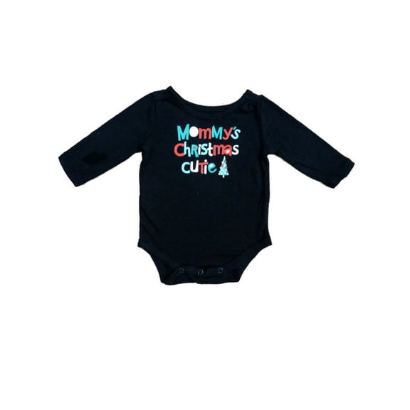 Infant Girl Black Mommys Christmas Cutie Holiday Creeper Bodysuit 18m
