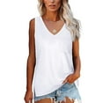 thumbnail image 2 of WTXUE Tank Tops Sleeveless, Scoop Neck Tees for Women Top V-Neck Outdoor Causal T-shirt Workwear for Women White XXL, 2 of 8