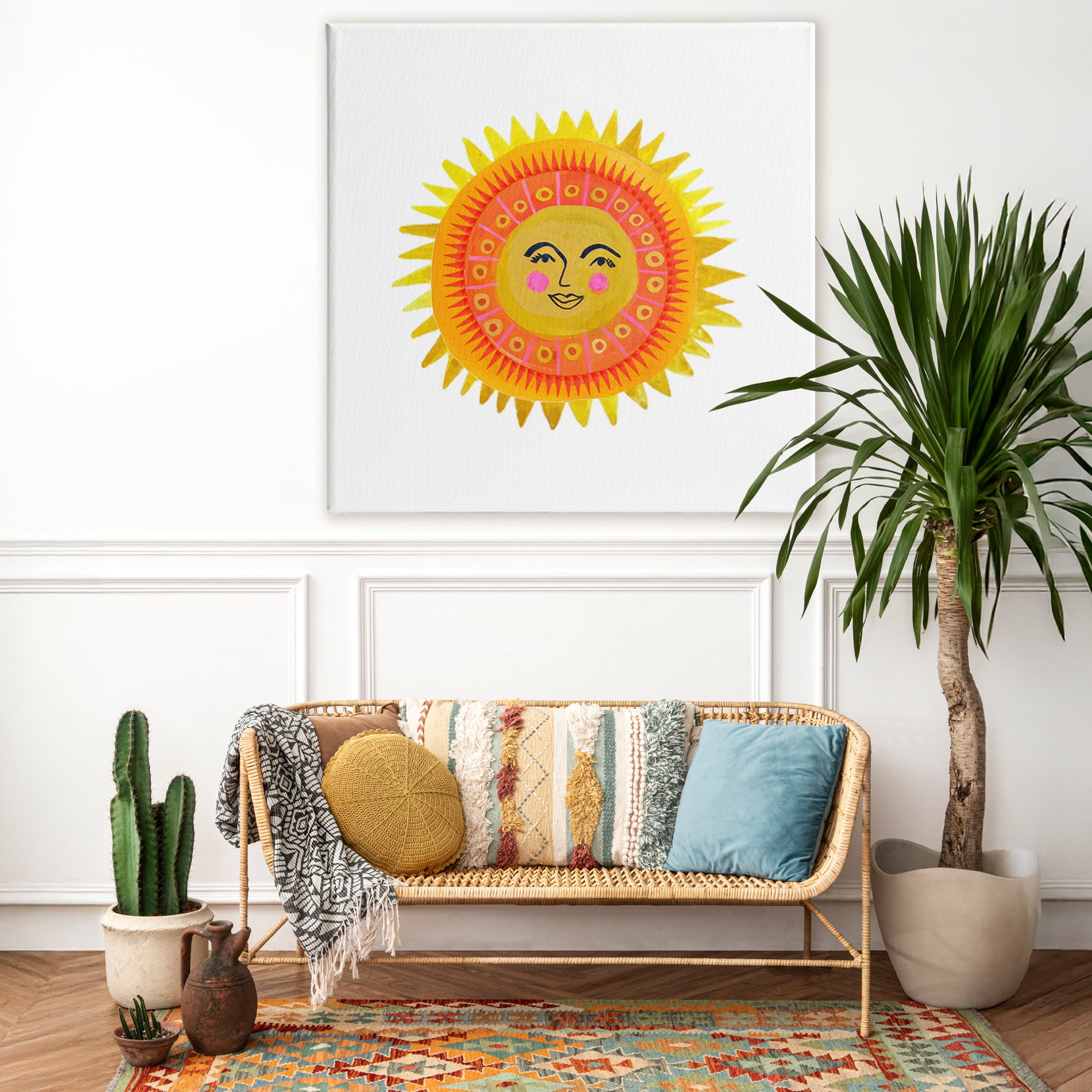 Stupell Industries Eccentric Bohemian Sun Canvas Wall Art, design by Katherine Herrell Studio