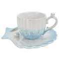 thumbnail image 1 of Tazas de café de perlas y conchas de 300ml, platos con forma de concha, tazas y platillos de café creativos, tazas de cerámica., 1 of 5