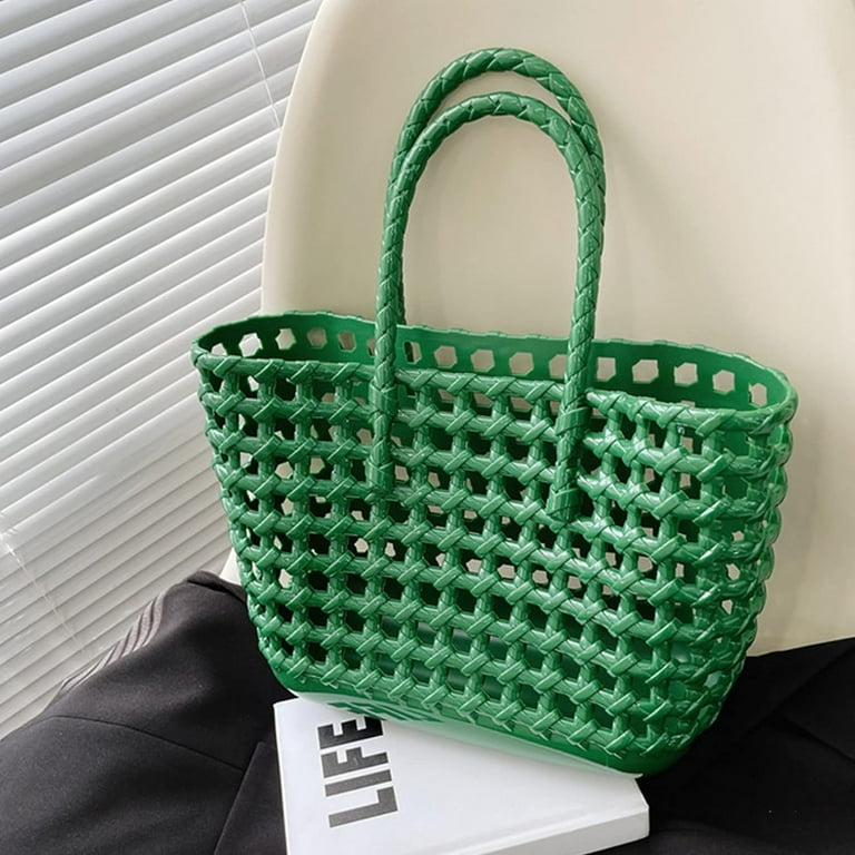 Kukuzhu Woven Jelly Bag, Rubber Tote Bag Waterproof Travel Bags