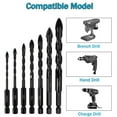 thumbnail image 2 of Concrete Drill Bit, 7Pcs Masonry Drill Bit Set With U-shaped Groove, 1/4 Hexagonal Handle, Cross Shaped Tip Design, High Hardness Metal Tile Drill Bit, 2 of 8