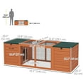 thumbnail image 3 of PawHut Rabbit Hutch Outdoor Wooden Bunny Cage w/ Openable Tops, 3 of 10