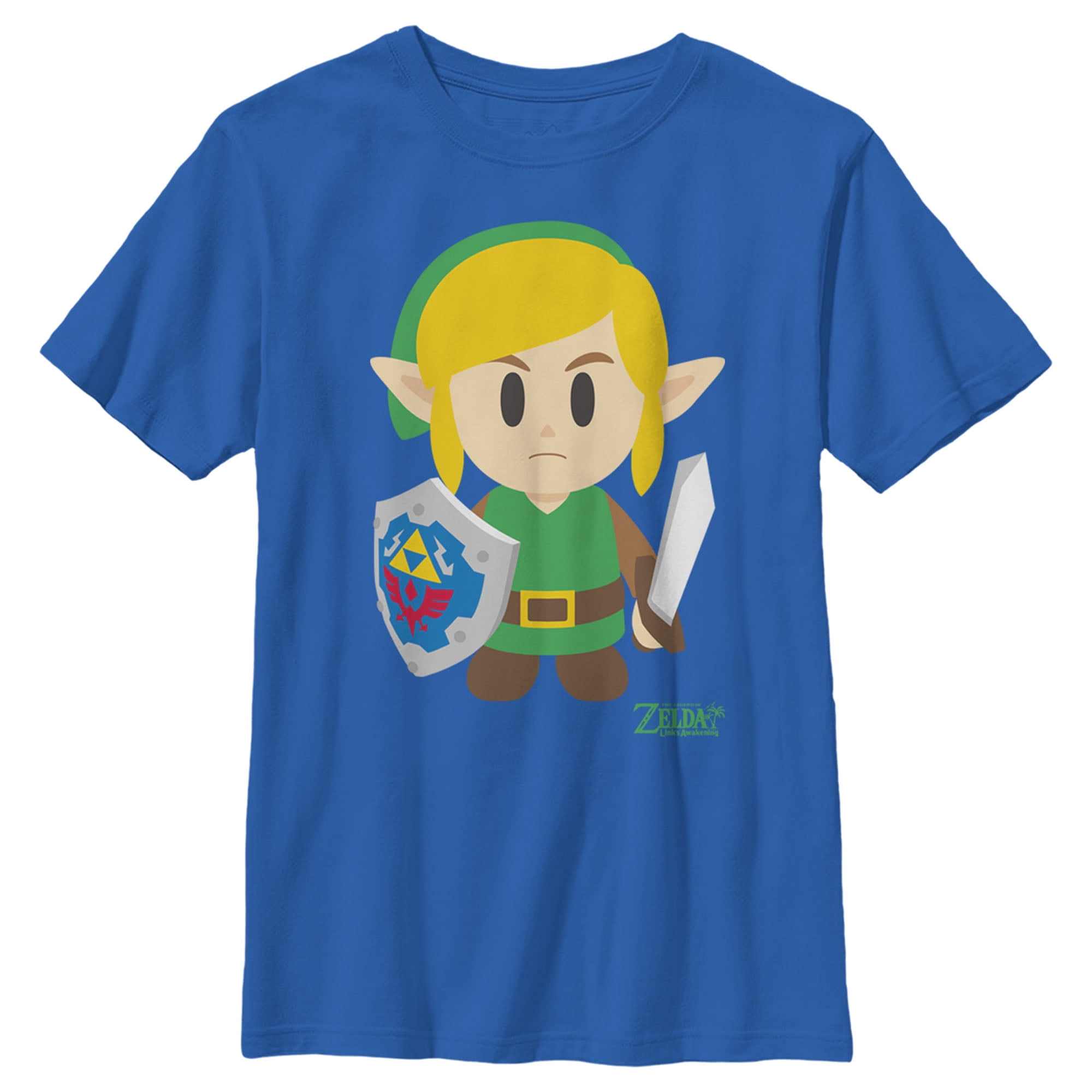 Men's Nintendo Legend of Zelda Pixel Link Graphic Tee Navy Blue Small 