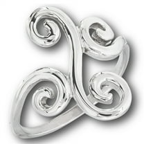 Filigree Spiral Swirl Open Modern Vine Ring Stainless Steel Band Gray Jewelry Female Male Size 9