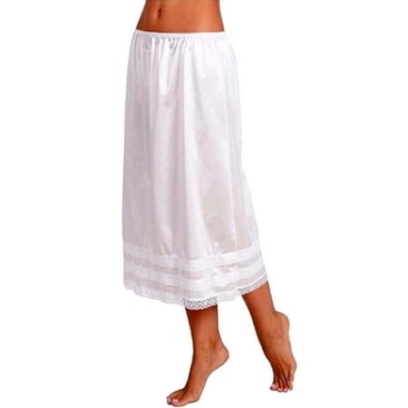 IZhansean Women s Lingerie Anti-Static Half Slip Snip Skirt White XL
