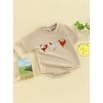 thumbnail image 4 of Aojekbee Baby Bubble Romper Short Sleeve Round Neck Farm Animal Embroidery Bodysuit Infant Summer Playsuit, 4 of 10