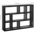thumbnail image 2 of MyGift 15 Inch Black Wall-Mounted 9 Slot Rustic Wood Cube Storage Bookcase, 2 of 5