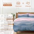 thumbnail image 6 of 3 Piece Pink Blue Ombre Duvet Cover Set Full Size, Microfiber Comforter/Quilt Cover with Corner Ties and 2 Pillowcases, Sky Forest Mountains Landscape All Season Soft Bedding with Zipper Closure, 6 of 8