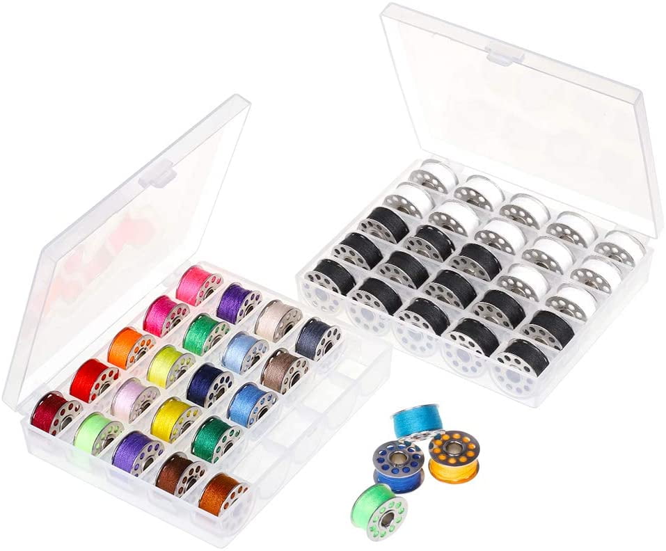 36 Pcs Bobbins and Sewing Thread with Case and Measuring Tapes assorted colors 