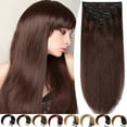 thumbnail image 2 of SEGO Clip in Hair Extensions Human Hair 100% Real Remy Hair 10-24 inch Full Head Thick Hair Pieces Silky Straight Balayage Hair Cleanrance, 2 of 9