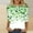 A05-Green, variant on Womens St Patricks Day Clover 3/4 Sleeve Crew Neck Shirt Tops