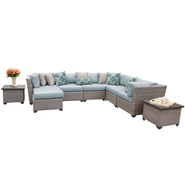 Florence 9 Piece Outdoor Wicker Patio Furniture Set 09c