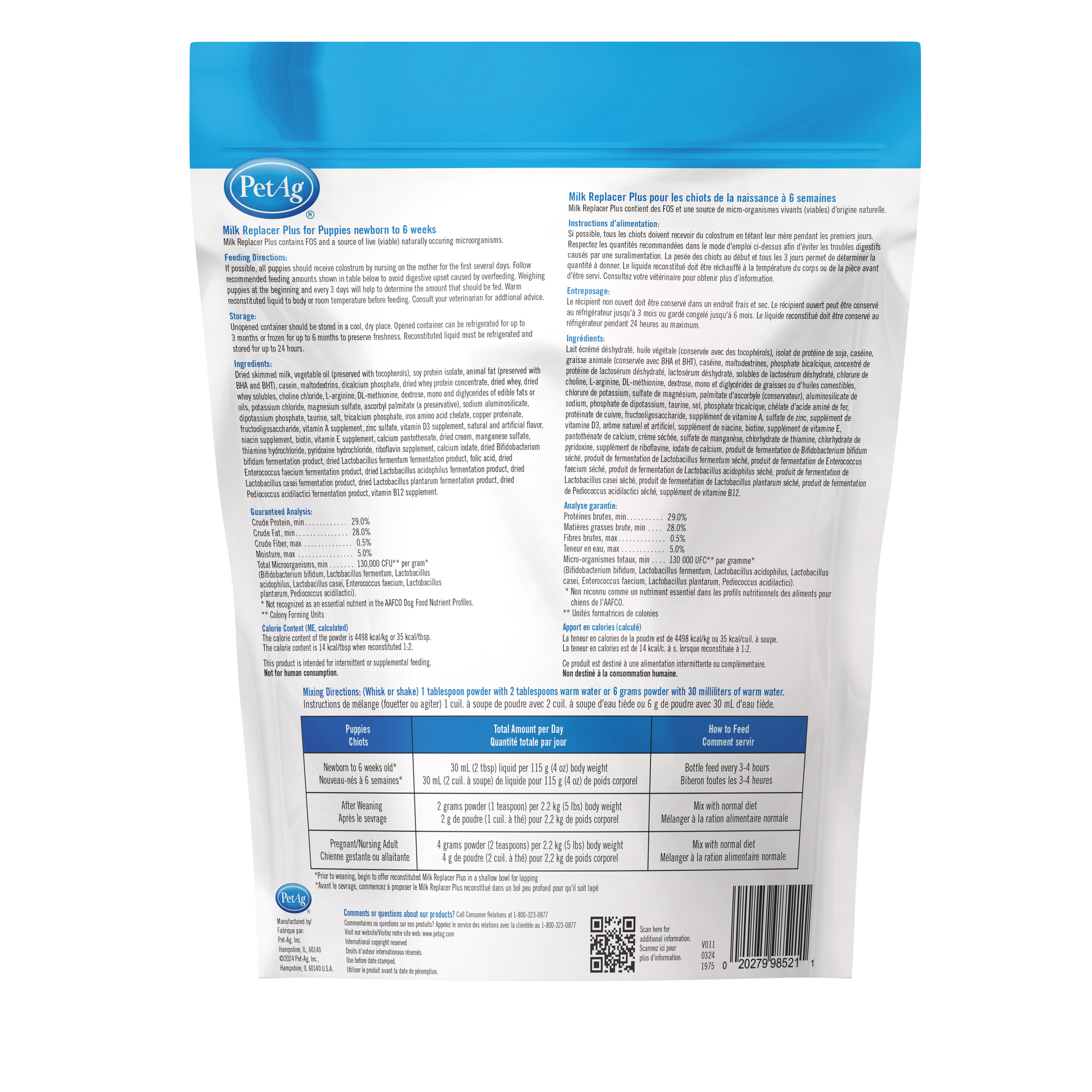 PetAg Milk Replacer Plus Puppy 5 lb. Bag Powder
