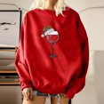 thumbnail image 4 of Pompotops Women Christmas Print Loose O-Neck Long-Sleeved Fleece Oversized Sweatshirt Pullover, 4 of 7