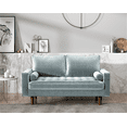 thumbnail image 2 of US Pride Furniture Mac Velvet 2 Seater 58'' Living Room Loveseat, Tiffany Blue, 2 of 6