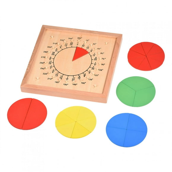 Wchiuoe Learning Toys,Creative Wooden Circular Mathematics Fraction Game Children Kids Teaching Educational Toys , Mathematics Game Toys