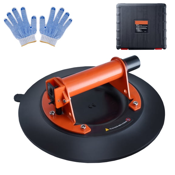 KFFKFF Glass Lifting Tool, 10" 990 lbs Holding Strength, Vacuum Lifter with Steel Grip & Transport Case, Robust Industrial Suction Device for Glass, Granite, Tile, Metal, Wood Panel Handling