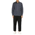 thumbnail image 2 of Unique Bargains Men's Long Sleeve Button Slim Polka Dots Shirt 34 Navy Blue, 2 of 7