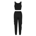 thumbnail image 6 of REORIAFEE Women Sexy Outfits Sets Festival Outfits Women Casual Summer Round Neck Sleeveless Tops Long Pants Suit Black L, 6 of 7