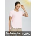 thumbnail image 3 of BALEAF Women's Short Sleeve T Shirts Crew Neck Workout Tops Running Shirts Sun Protection Quick Dry UV Pink XL, 3 of 7