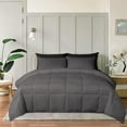 thumbnail image 2 of D.N.G. BEDDINGS Deluxe All Seasons Super King Size 800 Thread Count, Solid Dark Grey Down Alternative 3 Piece Box Design Comforter Set 100% Egyptian Cotton, 2 of 6