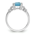 thumbnail image 2 of Solid 10k White Gold Ladies Ring Band with CZ Cubic Zirconia Size 9 (Width = 1mm ), 2 of 6