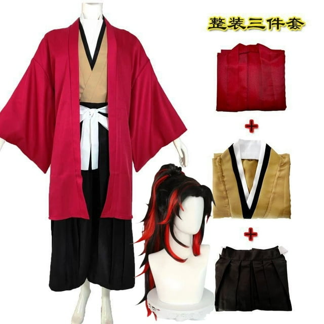 Costume Cosplay Anime Tsugikuni Yoriichi Perruque Fête d'Halloween Kimono