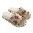 thumbnail image 2 of Willtoo Women House Slippers Non Slip Cotton Linen Indoor and Outdoor Home Slipper Sandals Open Toe Bedroom Breathable Shoes Fluff Slippers, 2 of 3