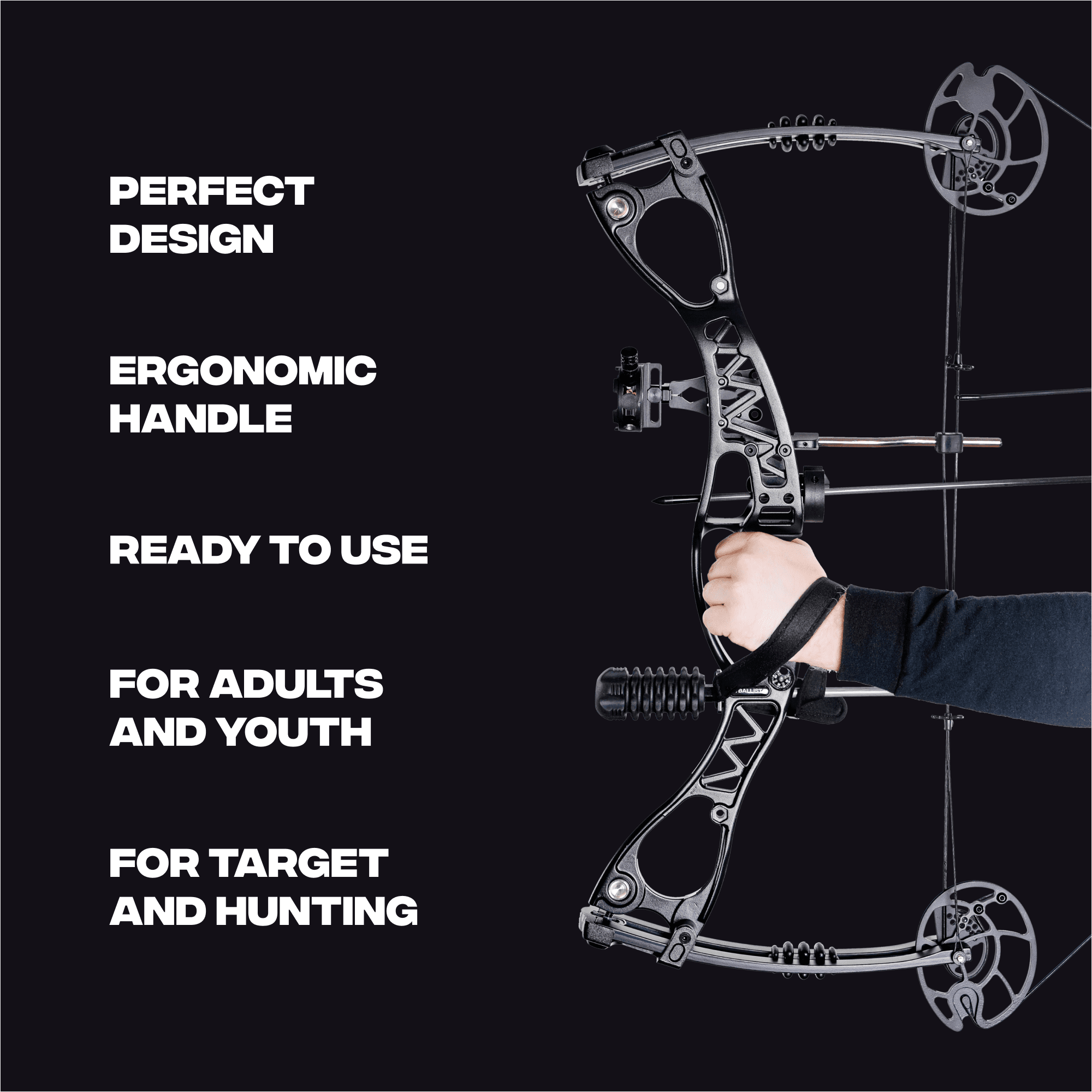 BALLISTA X Compound Bow - 310 fps, 40-65 lbs - Ideal for Target & Hunting