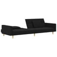 thumbnail image 3 of vidaXL 2-Seater Sofa Bed with Two Pillows Black Fabric, 3 of 5