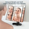 thumbnail image 2 of 2026 Makeup Mirror Foldable Triple Vanity Mirror With 22 Led Lights 2x 3x Magnification, 2 of 4