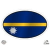 Nauru Flag Oval - 3" Vinyl Sticker - For Car Laptop I-Pad Phone Helmet Hard Hat - Waterproof Decal