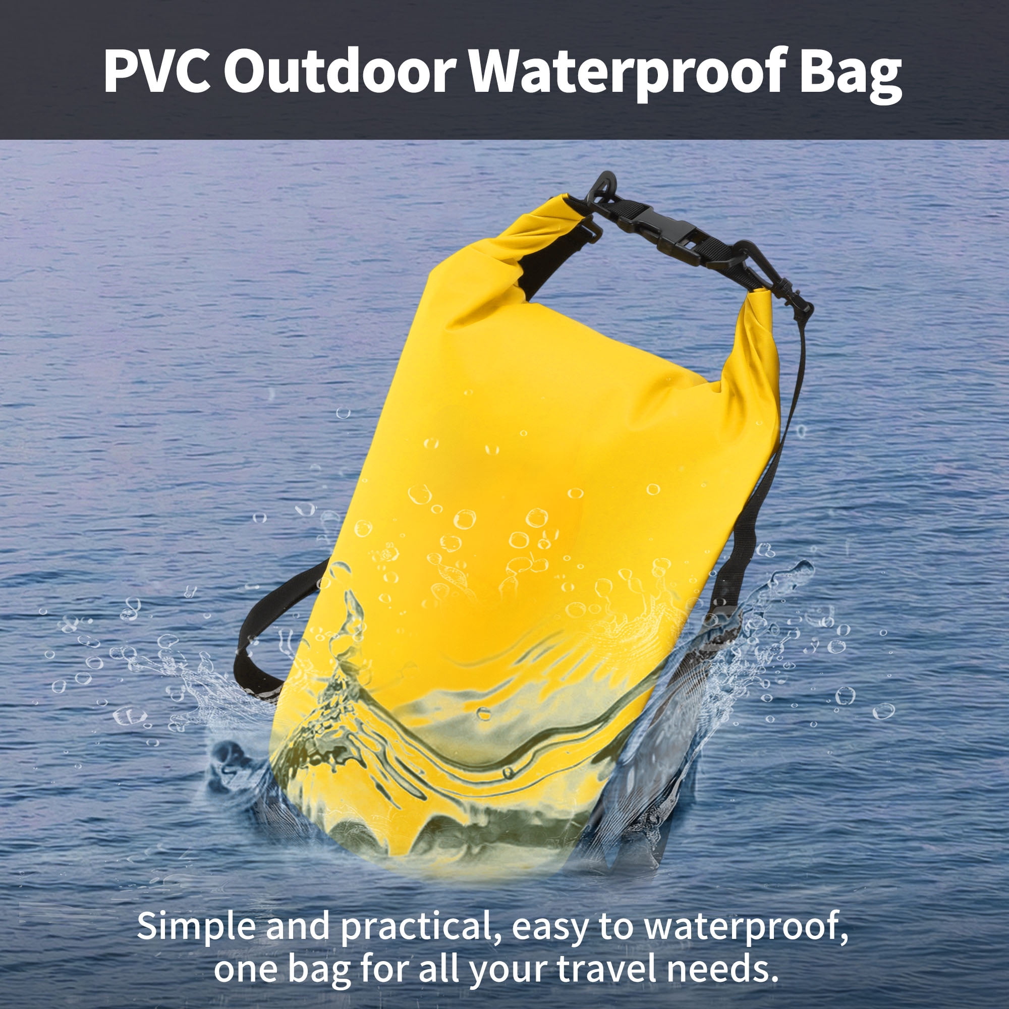 Unique Bargains Durable Waterproof Dry Bag Yellow Pattern 2