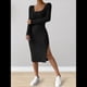 thumbnail image 4 of Vestido de Otoño para Mujer, Larga, Cuello Cuadrado, Tejido, Midi, para Playa, Resort, con Abertura, Maxivestido Ajustado. Negro XL, 4 of 7