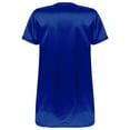 thumbnail image 6 of Raenseen Men Satin Nightshirts Sleepwear Summer Homewear Pajama Top Above Knee Length Comfy Night Royal Blue 3XL, 6 of 6