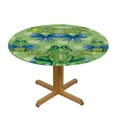 thumbnail image 3 of Nawypu  Cute Frog and Dragonfly Pattern Table Cloth Round Tablecloth Stain and Wrinkle Resistant Washable Table Cover for Dining Room Party, 3 of 7