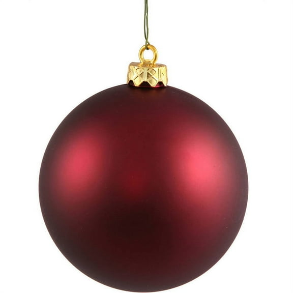 Vickerman 4" Wine Matte Ball Ornament, 6 per Bag