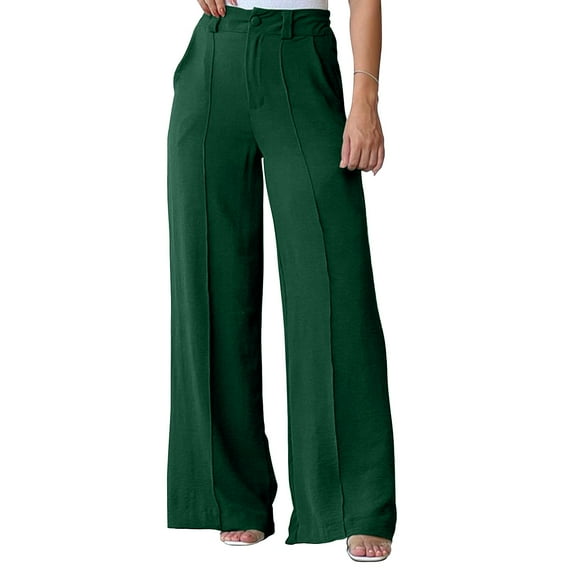 APEXFWDT Wide Leg Dress Pants for Women Work Business Pants Casual High Waisted Dressy Pants Flowy Trousers for Women Palazzo Pants