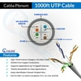thumbnail image 3 of Cat6a Plenum Cable 1000ft - Certified 100% Solid Pure Copper, 23 AWG, 750 MHz, PoE++ (UTP) 10 GB High Speed, 3 of 6