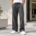 thumbnail image 2 of Rexolia Men's Sweatpants Straight Leg Open Bottom Soft Stretch Drawstring Waist Athletic Casual Dark Gray L, 2 of 4